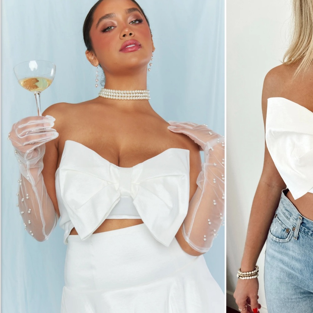 BIG BOW crop top show me your mu mu